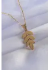  Altın  Yaprak Model  Çelik Kolye