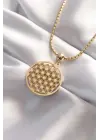  Altın  Yaşam Çiçeği Çelik Kolye
