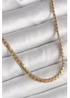 Gold Yassı Zincir Model Kadın Çelik Kolye