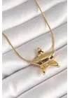  Altın  Yıldız Model  Çelik Kolye