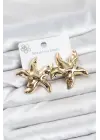 316L Çelik Gold Renk Yıldız Model Kadın Küpe