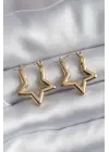   Altın Yıldız Model Çelik Küpe