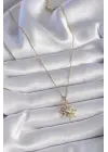  Altın  Zincir Güneş Figür  Çelik Kolye
