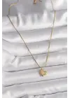  Altın  Zincir Kalp Figür  Çelik Kolye
