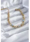 316L Çelik Gold Renk Zincir Model Nazar Boncuklu Kadın Bileklik
