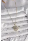  Altın  Zincir Zirkon Taşlı Kuzey Yıldızı Model  Çelik Kolye