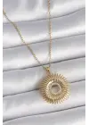 316L Çelik Gold Renk Zincir Zirkon Taşlı Nova Yıldız Model Kadın Kolye