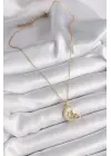  Altın  Zincir Zirkon Taşlı Peri Figür  Çelik Kolye