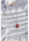 Altın  Zincir Zirkon Taşlı Yılbaşı Temalı Noel Baba Figür  Çelik Kolye