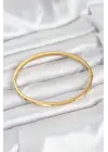 316L Çelik Gold Renk Zirkon Taşlı 65 mm İnce Kadın Kelepçe Bileklik