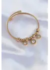 316L Çelik Gold Renk Zirkon Taşlı Model Charm Bileklik