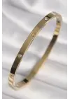 316L Çelik Gold Renk Zirkon Taşlı Cartier Model Kadın Bilezik