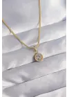  Altın  Zirkon Taşlı Model Çelik Kolye