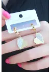   Altın Zirkon Taşlı Kalp Model Çelik Küpe