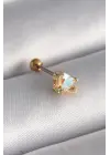 316L Çelik Gold Renk Zirkon Taşlı Kalp Tragus Piercing