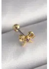 316L Çelik Gold Renk Zirkon Taşlı Kurdele Tragus Piercing