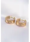   Altın Zirkon Taşlı Minimal Model Halka Küpe