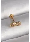 316L Çelik Gold Renk Zirkon Taşlı Sonsuzluk Model Tragus Piercing