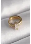 316L Çelik Gold Renk Zirkon Taşlı Tragus Piercing