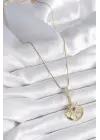 Altın  Zirkon Taşlı Yıldız Model  Çelik Kolye
