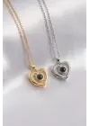 316L Çelik Gold Silver Renk Projeksiyon 100 Dilde Seni Seviyorum Yazılı Kadın Kolye