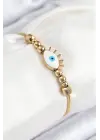 316L Çelik Göz Charm Model Gold Renk Kadın Bileklik