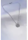  Gümüş  Açılır Yonca Model  Çelik Kolye