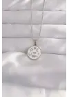  Gümüş  Beyaz Mineli Karışık Figürlü Tarot Çelik Kolye