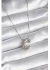  Gümüş  Bubble C Harf Model  Çelik Kolye
