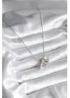  Gümüş  Bubble F Harf Model  Çelik Kolye