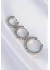   Gümüş Model 3lü Halka Küpe