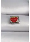 316L Çelik Gümüş Renk Çilek İşlemeli Nomination Charm