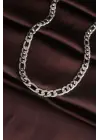 316L Çelik Gümüş Renk Ezme Zincirli Erkek Kolye