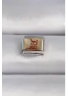 316L Çelik Gümüş Renk Gold Renk Kedi İşlemeli Nomination Charm