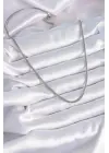  Gümüş  Hasır Zincir Model Erkek Çelik Kolye