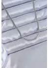  Gümüş  İnce İtalyan Zincir Model 60 cm  Çelik Kolye