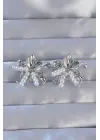   Gümüş İnci Aksesuarlı Çiçek Model Küpe