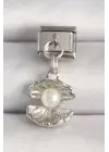 316L Çelik Gümüş Renk İncili Midye Model Nomination Charm
