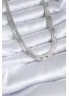  Gümüş  İtalyan Zincir Model  Çelik Kolye