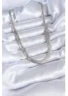  Gümüş  İtalyan Zincir Üçgen Model  Çelik Kolye