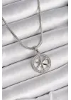  Gümüş  İtalyan Zincir Zirkon Taşlı Kutup Yıldız Model  Çelik Kolye