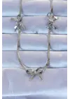  Gümüş  İtalyan Zincirli Fiyonk Çelik Kolye