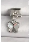 316L Çelik Gümüş Renk Kelebek Model Nomination Charm