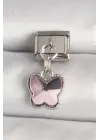 316L Çelik Gümüş Renk Kelebek Model Nomination Charm