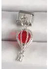 316L Çelik Gümüş Renk Kırmızı Balon Model Nomination Charm