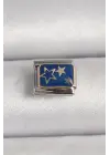 316L Çelik Gümüş Renk Mavi Gold Yıldız İşlemeli Nomination Charm