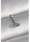 316L Çelik Gümüş Renk Mavi Zirkon Taşlı Tragus Piercing