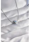  Gümüş  Mineli Nazar Model Çelik Kolye