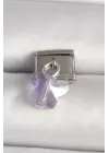 316L Çelik Gümüş Renk Mor Zirkon Taşlı Nomination Charm