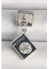 316L Çelik Gümüş Renk Passport Model Nomination Charm